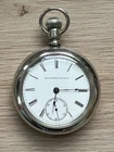 VINTAGE c 1887 ELGIN SILVERODE 18 SIZE POCKET WATCH GRADE 43 - TICKING