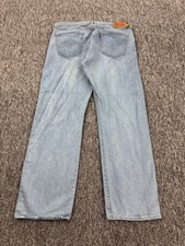 Levis 501 Jeans Men 36x30 Light Wash Original Straight Leg Button Fly Denim Y2K