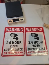2Pk No Trespassing/24 Hr Video Surveillance/ Warning Sign Aluminum New