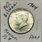 1964 Kennedy 90% Silver Kennedy Half Dollar AU