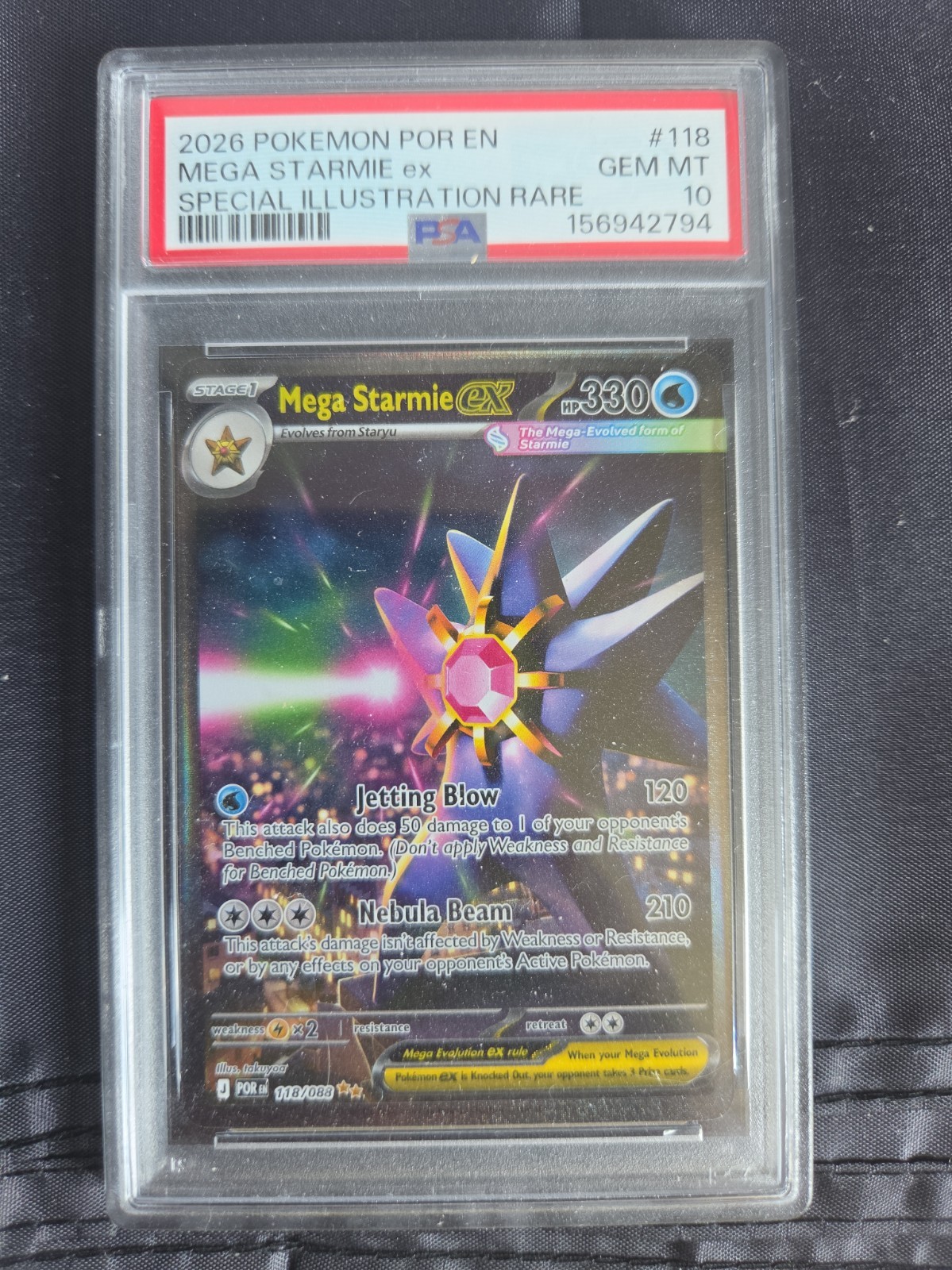 2026 POKEMON POR EN-PERFECT ORDER #118 MEGA STARMIE EX PSA 10 view 1
