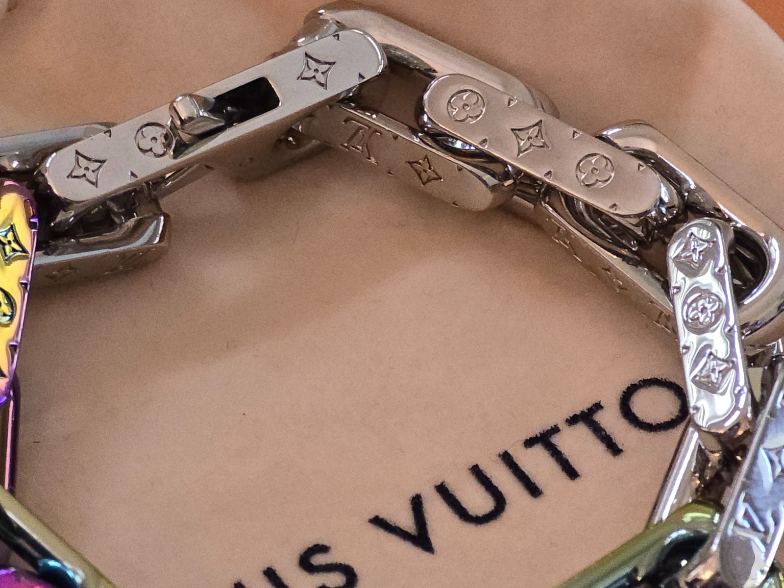 LOUIS VUITTON MONOGRAM CUBA CHAIN RAINBOW BRACELET M69467 UNISEX - SIZE M - NEW! image 6