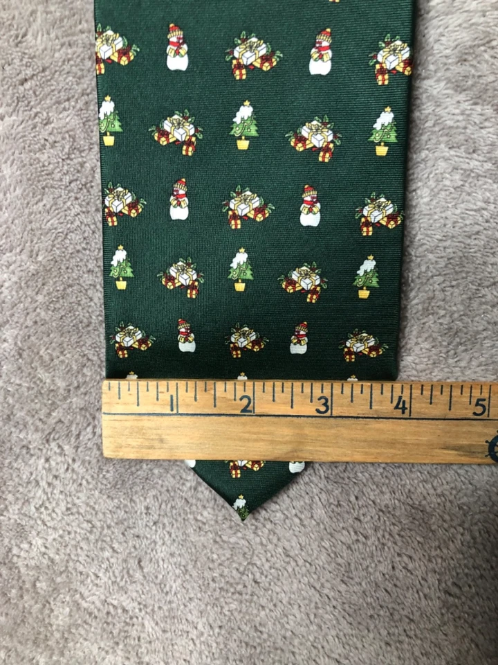 Corbata Brooks Brothers Basics Navidad Hombre 100% Seda Verde Multicolor Vacaciones Foto 2 de 4