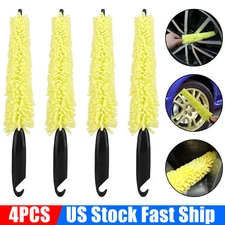 4Pcs Car Detailing Cleaning Brush Tire Rim Washing Scrub Wheel Cleaner Tool Kit