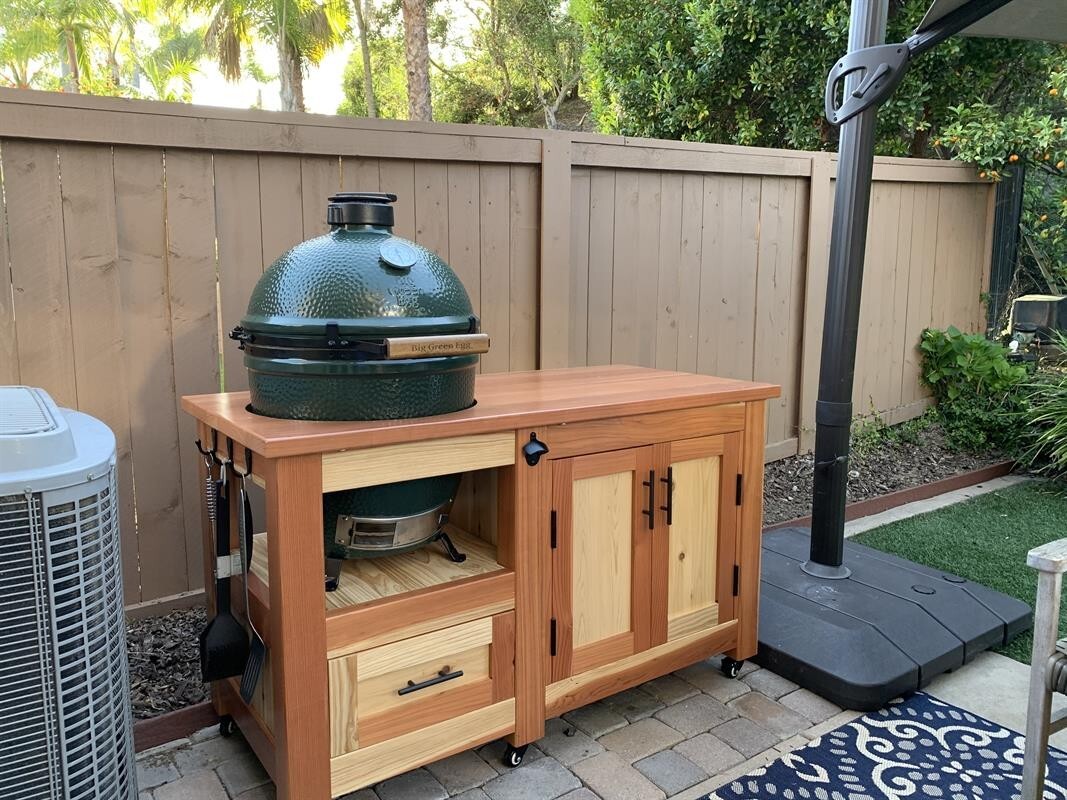 Barbecue Big Green Egg Wood Table Grill Table For Big Green Egg