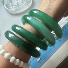 58mm 100 Natural Green chalcedony Bangle Jade beautiful Agate Bangle