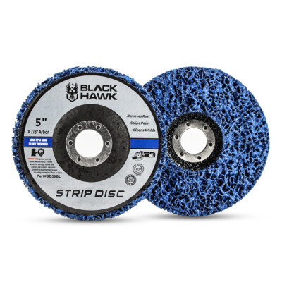 100 Pack - 5'' x 7/8'' Black Hawk Clean & Strip Discs Paint & Rust Removing Wheels