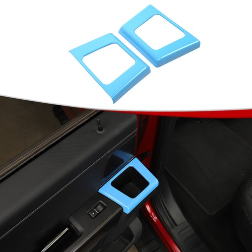 2pcs Rear Door Handle Cup Holder Panel Trim Cove For Ford F150 2021+ Light Blue - Picture 2 of 9