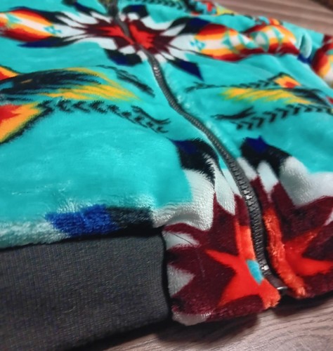 Native American Style Kids Size 8 W/ Sherpa Lining Plush Jacket - Picture 3 of 4