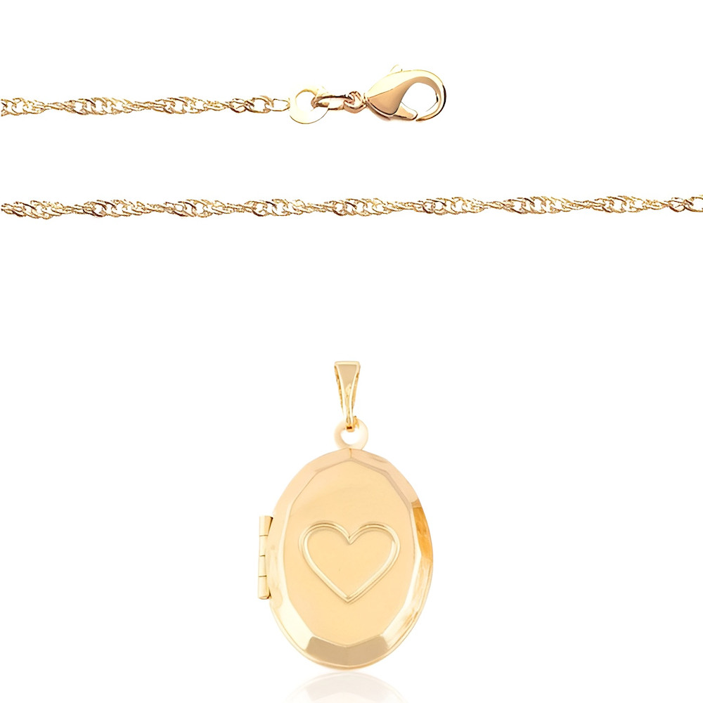 Collier pendentif coeur ouvrant en plaqué or jaune 750, un bijou d'exception