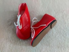 Red Boots by Glorex, 7 cm sole length for Bear or Doll, Faux Leather