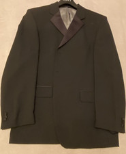 Mens Black Tuxedo Dinner suit Chest 44" W38" L31" - Regular Fit