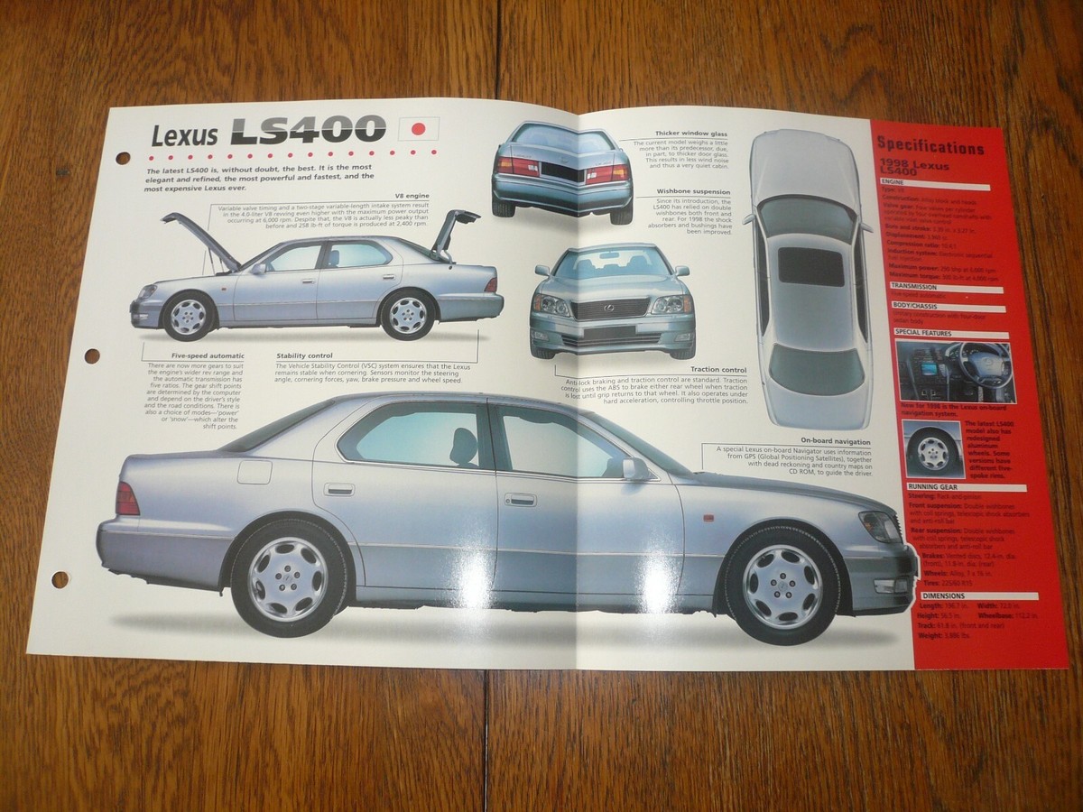 1998 Lexus LS400 UNIQUE IMP BROCHURE | eBay