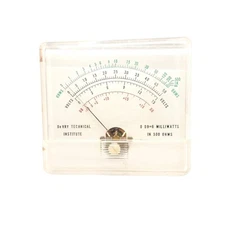Devry Technical Institute Electrical Panel Meter  Gauge  1K Ohm/50 W/18 DB Meter
