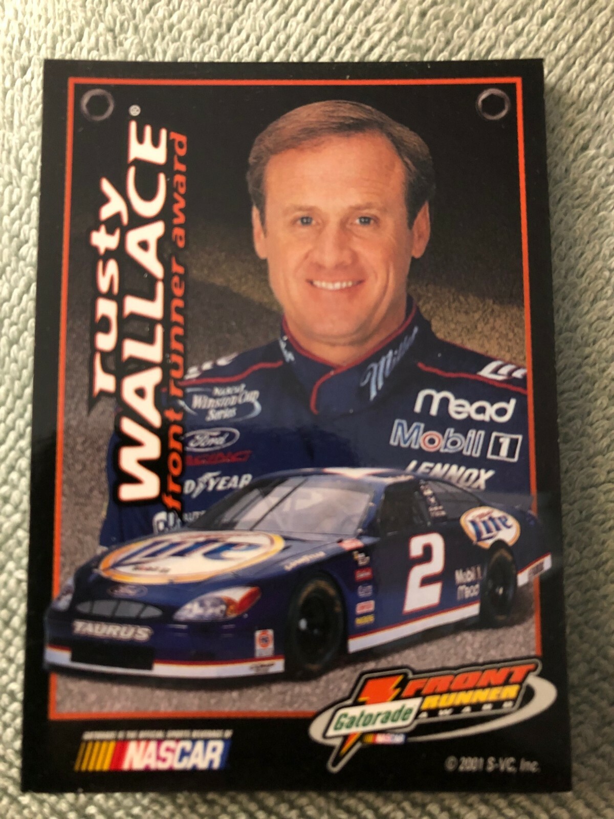 2001 Press Pass Gatorade front runner award #7 Rusty Wallace