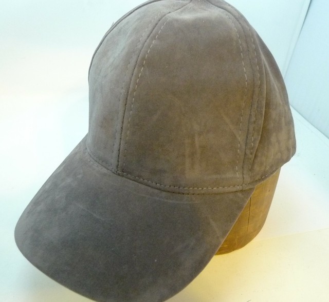 gray suede baseball hat