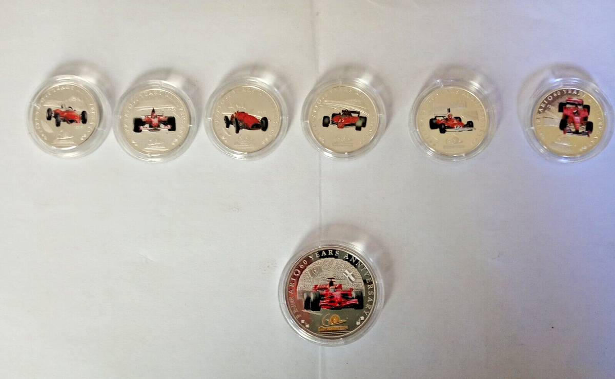Ferrari F1 silver Limited to 999 complete coin set 60th