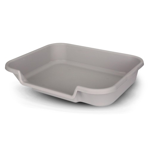 KittyGoHere Senior Cat Litter Box 1 Pack, Large Misty Gray Low Entrance