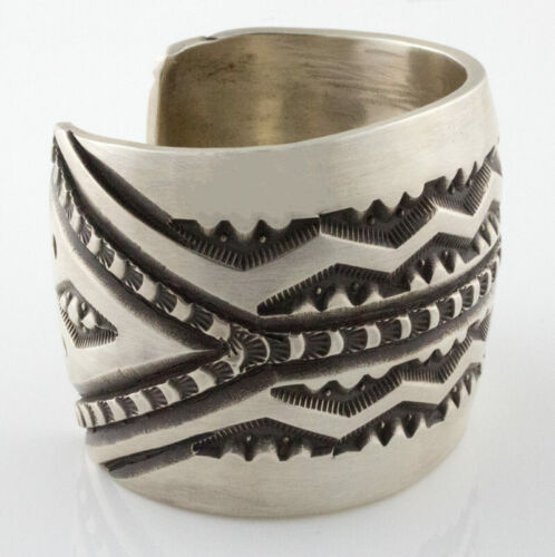Heavy Gauge Sterling Silver Bracelet By Navajo Artist Elvira Bill - Picture 3 of 5