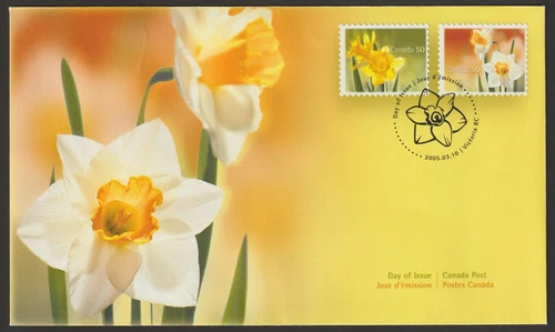 Canada #2092-2093, Daffodils, Flowers, Official First Day Cover, FDC 2005