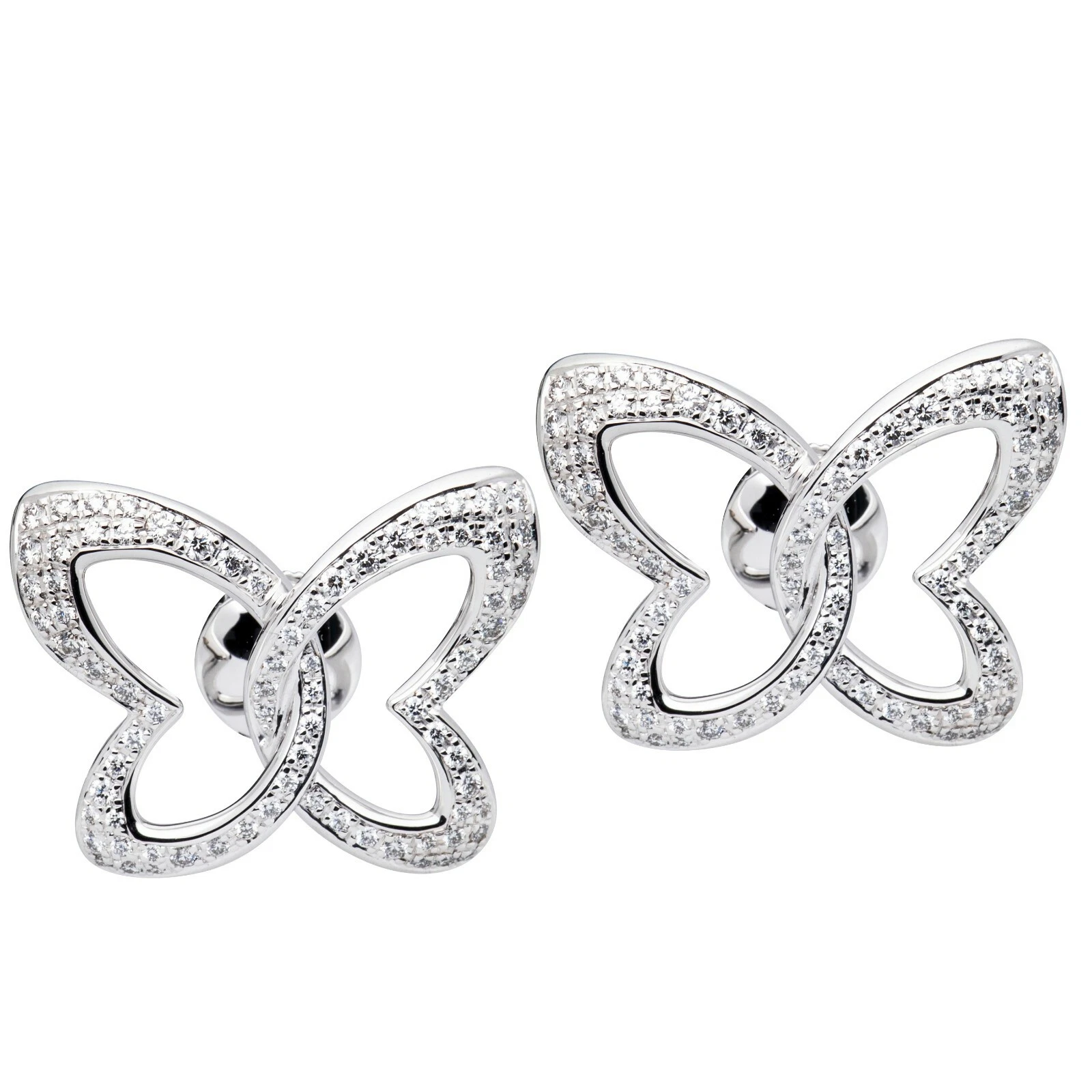 Chopard — Chopard Women's White Gold & Diamond Butterfly Stud Earrings 83/7445-1002 New