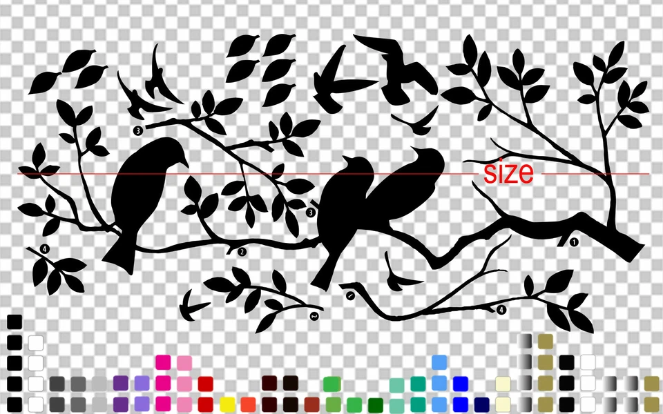 Tree Birds Branch Wall Decal Vinyl Stickers Family Home Decor Removable - image 3 of 3