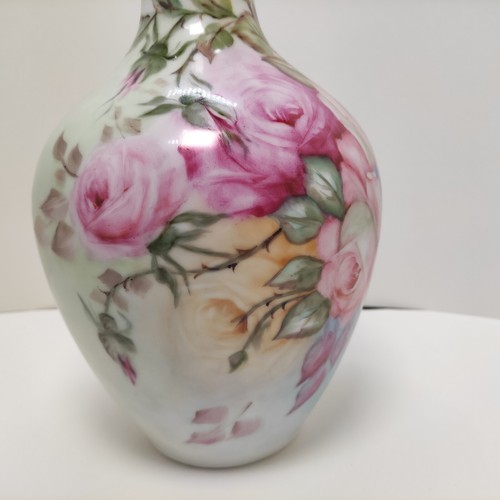 Vintage Arzberg Bayern Germany Porcelain HandPainted Rose Vase Signed "Russell". - Picture 5 of 24