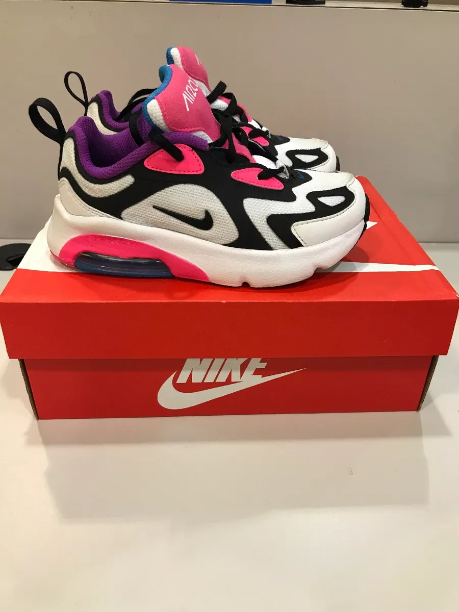 Nike Air Max 200 PS White Black Hyper Pink Purple Kid Preschool Shoes AT5631 100