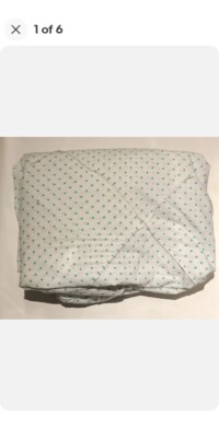 Pottery Barn Dorm Dot Diamond Dream Queen/Full Aqua & White Duvet Cover