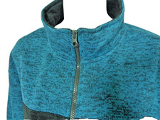 ATLAS MANS BLUE/TURQUOISE BRUSHED FLEECE ZIP NECK JUMPER   SIZE L CHEST 46" NWT