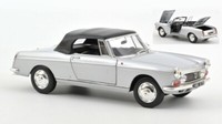 Norev 1/18 Peugeot 404 Cabriolet 1967 Silber Statisches Modell Diecast