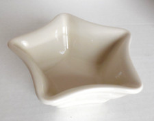 Longaberger Pottery Woven Traditions Small Star Dish Ivory Made In USA
