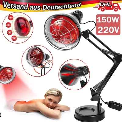 MARKENLOS Wärmelampe Rotlicht Infrarotlampe Rotlichtlampe Faltbar Therapie lampe 150W DHL