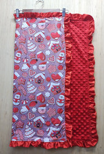 Christmas Baby Blanket Minky Red Christmas Sweets Cookies Holidays Ruffle