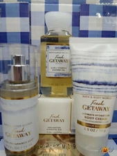 Bath & Body Works 4pc FRESH GETAWAY Mini size bar soap mist gel cream VHTF RARE