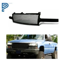 For 1999-2002 Silverado / 00-06 Tahoe Suburban Front Bumper Grille Glossy Black