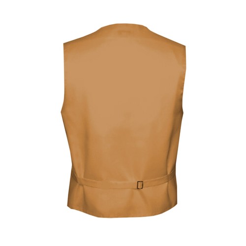 Men's Mustard Satin Formal Tuxedo Vest, Tie & Hankie Set Wedding Prom Homecoming - Picture 4 of 4