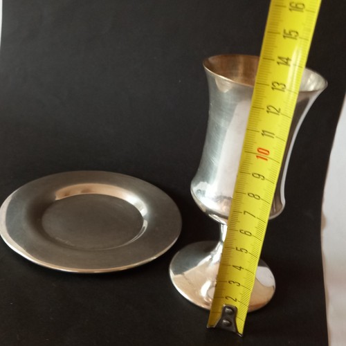 Vintage Shabbat Kiddush Silver Plated/Richard SD 999 Marked Cup Saucer Nice 145g - Picture 15 of 22