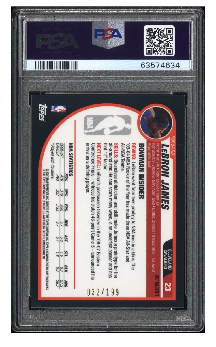 その他 2007 Bowman Chrome LeBRON JAMES PSA10 Auction Prices Realized Basketball Cards 2007 BOWMAN CHROME
