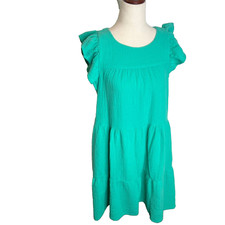 J.Crew $98 Mini Gauze Dress in Green Size 6 BP628
