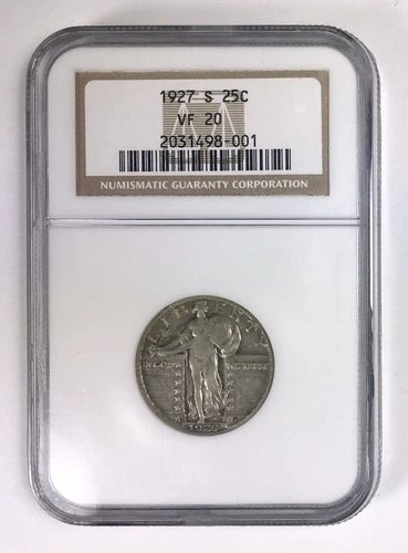 SEMI-KEY DATE! 1927 Standing Liberty Quarter – NGC VF 20 (Very Fine) 25¢ Silver