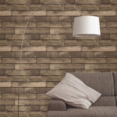 Braune Hölzerne Brett Effekt Tapete Rollen - Fine Decor FD31289 Wandtapete Neu