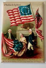 250th AMERICA Ann. 1st Flag Betsy Ross Refrigerator Magnet 2 X 3 Made In The USA