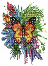 Counted Cross Stitch Kit  Design Works Butterfly and Flowers DW3457