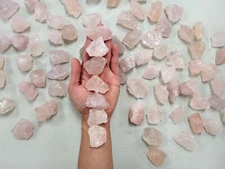 Rough Rose Quartz Crystals Bulk, Heart Chakra Raw Stones for Tumbling & Healing