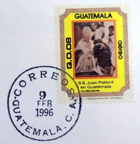 GUATEMALA Voyage Pape Jean-Paul II Vatican Enveloppe PA270 - Imagen 3 de 4