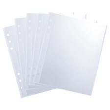 50 Pack 50 Pocket 5x7 Clear Page Protectors for A5 Binder 6 Ring Top Loading Pap