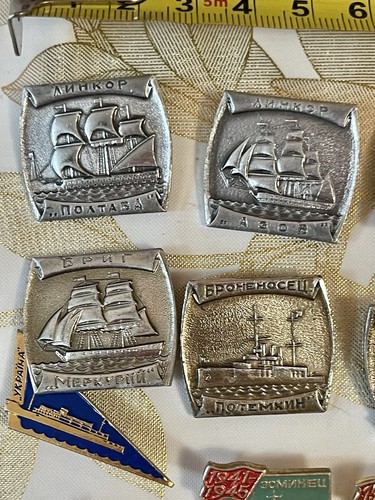 Set/ Lot Of 22 Ships Sea Boat Fleet Navy Soviet Union Pin Badge USSR - Picture 3 of 4