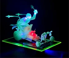 Polar Lights Aurora Mummy's Chariot Glow model kit built with color LEDs