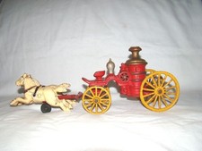 Kenton Replica 13" Cast Iron Horse-Drawn Fire Pumper